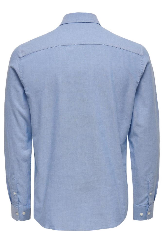 Only & Sons blauwe heren overhemd | Achteraanzicht