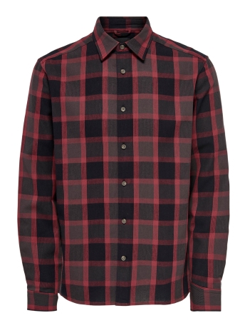 Only & Sons Overhemd ONSTEX REG CHECKS LS SHIRT BF 22023972 SYRAH