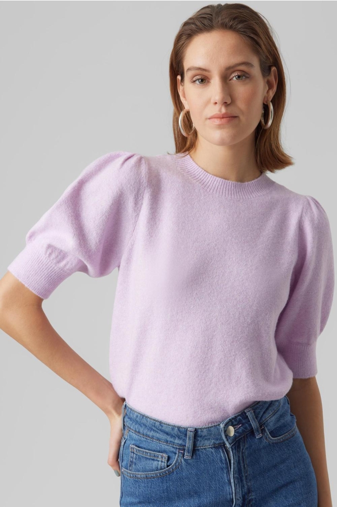 VMDOFFY 2/4 O-NECK PULLOVER GA NOOS 10278313 Cyclamen/MELANGE