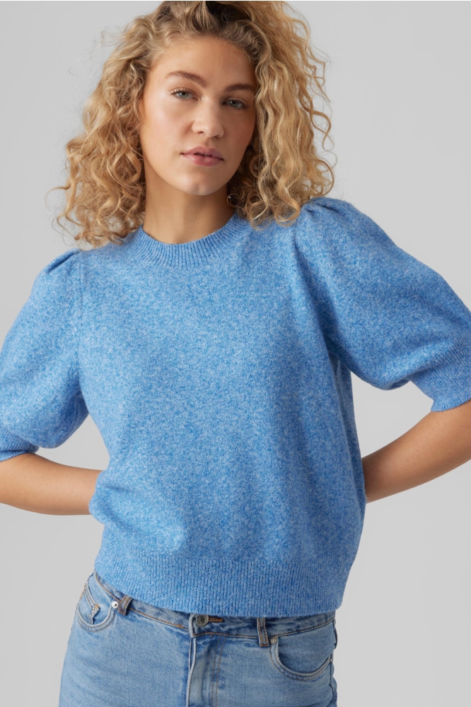 VMDOFFY 2/4 O-NECK PULLOVER GA NOOS 10278313 Skydiver/MELANGE