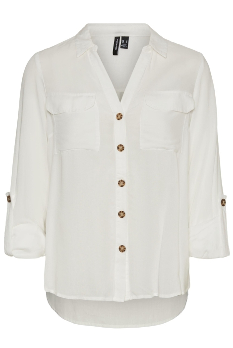 vmbumpy l/s shirt new vero snow 10275283 blouse moda white noos