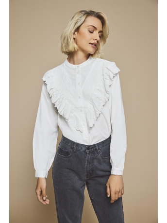 Jacqueline de Yong Blouse JDYSAGA L/S LACE SHIRT WVN 15281526 CLOUD DANCER