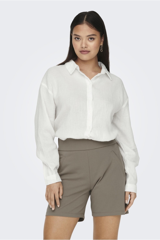 Jacqueline de Yong witte dames blouse | Model vooraanzicht