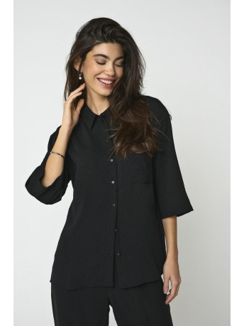 Jacqueline de Yong Blouse JDYDIVYA 3/4 LOOSE SHIRT WVN NOOS 15271186 BLACK