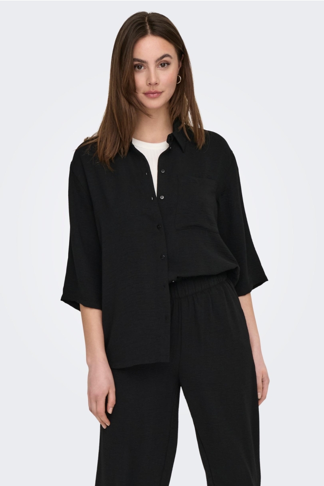 JDYDIVYA 3/4 LOOSE SHIRT WVN NOOS 15271186 BLACK