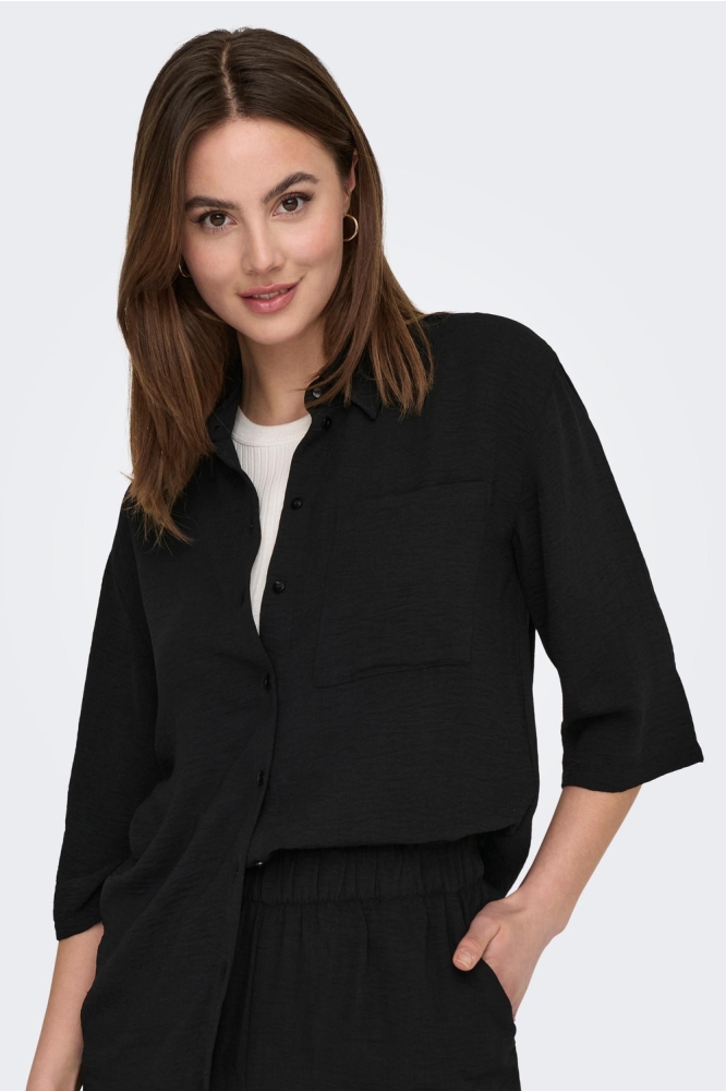 JDYDIVYA 3/4 LOOSE SHIRT WVN NOOS 15271186 BLACK