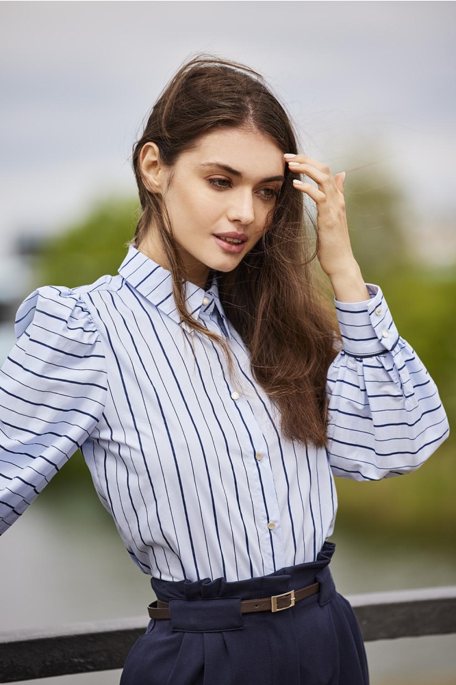 LSUTRINNY L/S SHIRT WVN 15283067 TEMPEST/NIGHT SKY