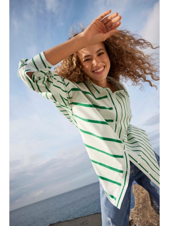 Only Blouse ONLNINA LORA LS  STRIPE SHIRT WVN 15284276 CREME/AMAZON