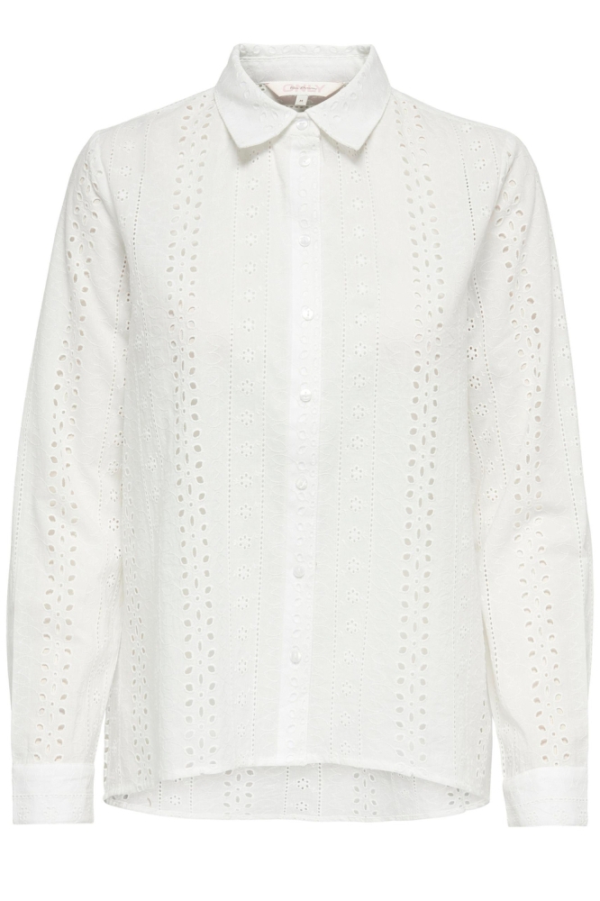 ONLALFIE EMB LS HIGH LOW SHIRT WVN 15283705 CLOUD DANCER