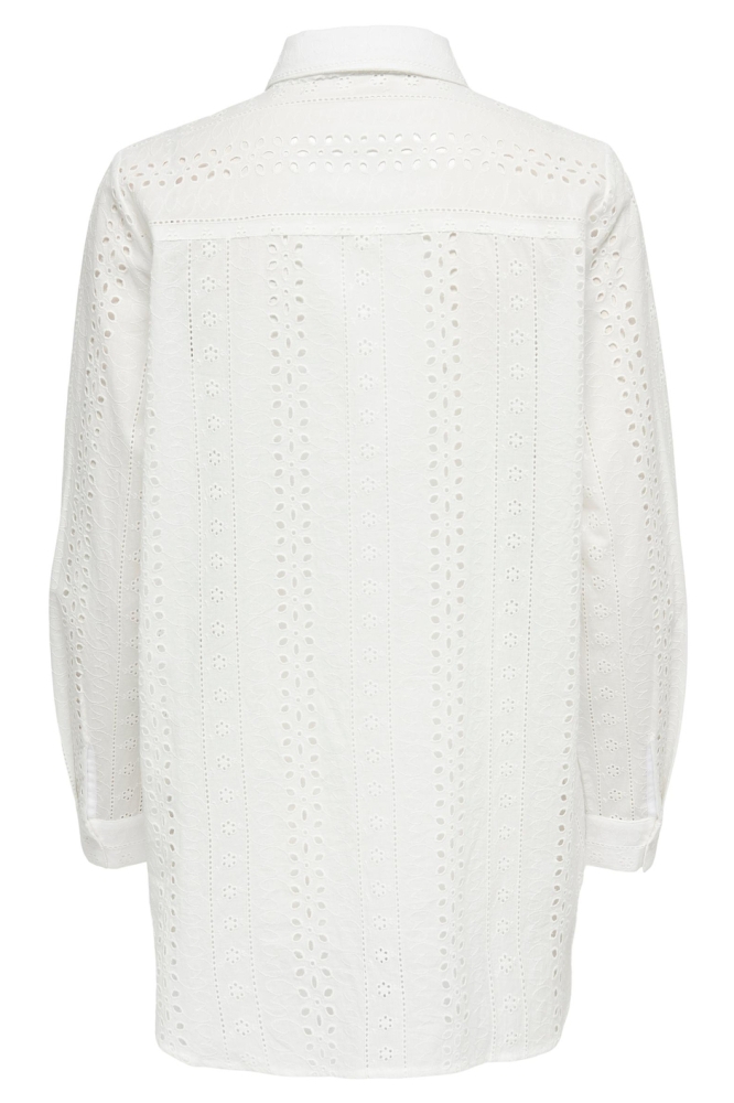 ONLALFIE EMB LS HIGH LOW SHIRT WVN 15283705 CLOUD DANCER