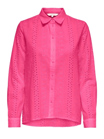 Only Blouse ONLALFIE EMB LS HIGH LOW SHIRT WVN 15283705 CARMINE ROSE