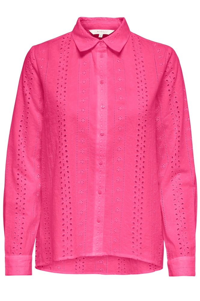 ONLALFIE EMB LS HIGH LOW SHIRT WVN 15283705 CARMINE ROSE
