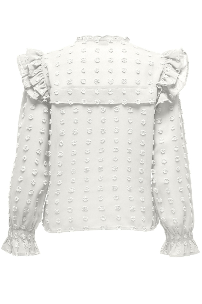 ONLPIXI DOBBY LS FRILL SHIRT WVN CS 15287711 CLOUD DANCER