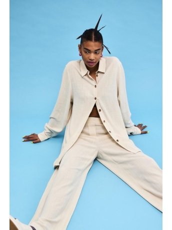 Pieces Blouse PCVINSTY LS OVERSIZE LINEN SHIRT 17138448 Birch