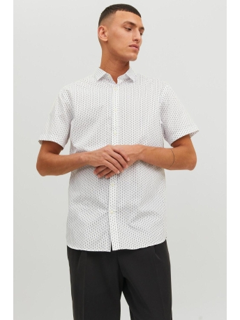 Jack & Jones Overhemd JPRBLACARDIFF PRINT SHIRT S/S 12231865 WHITE/SLIM
