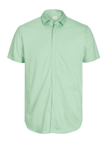 Jack & Jones Overhemd JPRBLAJERSEY TRAVEL SHIRT S/S SMU 12202817 Celadon Green/SLIM FIT