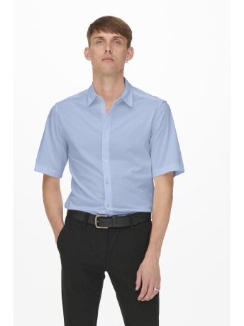 Only & Sons Overhemd ONSMILES SS STRETCH SHIRT 22021966 Cashmere Blue