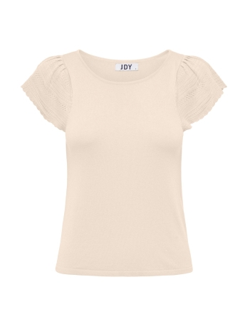 Jacqueline de Yong T-shirt JDYGURLI C/S SHORT FRILL TOP KNT 15291244 EGGNOG