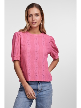 Pieces T-shirt PCLAYLA 2/4 TOP 17139919 Shocking Pink