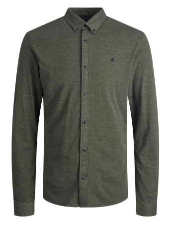 Jack & Jones Overhemd JJPIQUE MELANGE LOGO SHIRT L/S 12212345 Rosin/ MELANGE