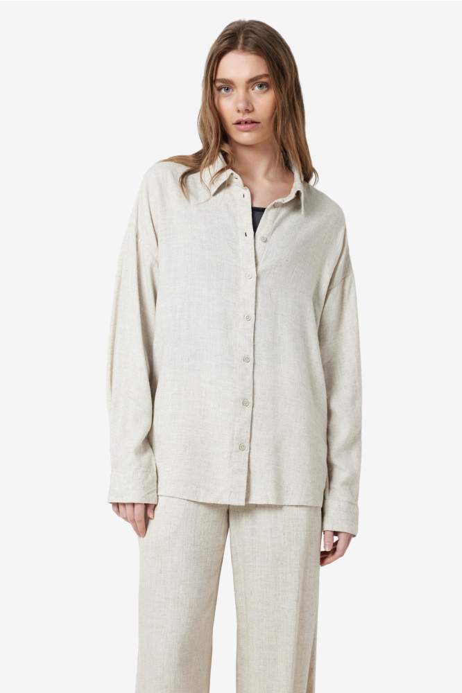 NMLEILANI L/S LOOSE SHIRT NOOS 27026486 Natural