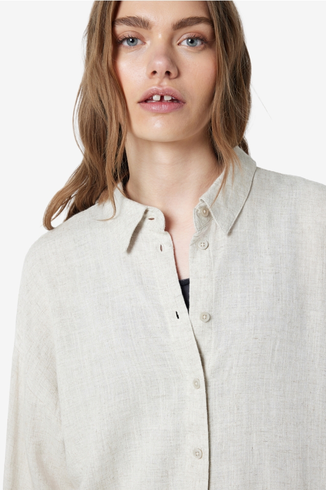 NMLEILANI L/S LOOSE SHIRT NOOS 27026486 Natural