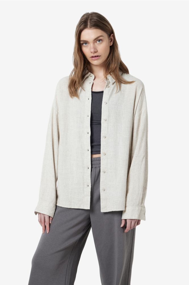 NMLEILANI L/S LOOSE SHIRT NOOS 27026486 Natural
