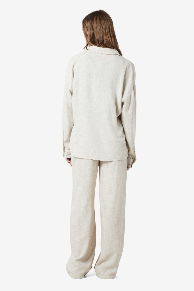 NMLEILANI L/S LOOSE SHIRT NOOS 27026486 Natural