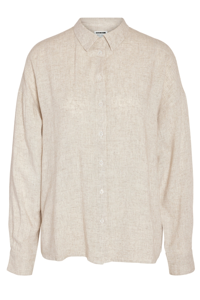 NMLEILANI L/S LOOSE SHIRT NOOS 27026486 Natural