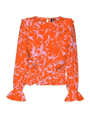Vero Moda Blouse VMPOLLIANA INGE LS TOP WVN GA 10283572 SCARLET IBIS/POLLIANA