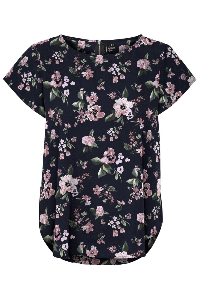 VMSAKI SS ZIP TOP AOP WVN GA NOOS 10286092 Navy Blazer/Big Flower