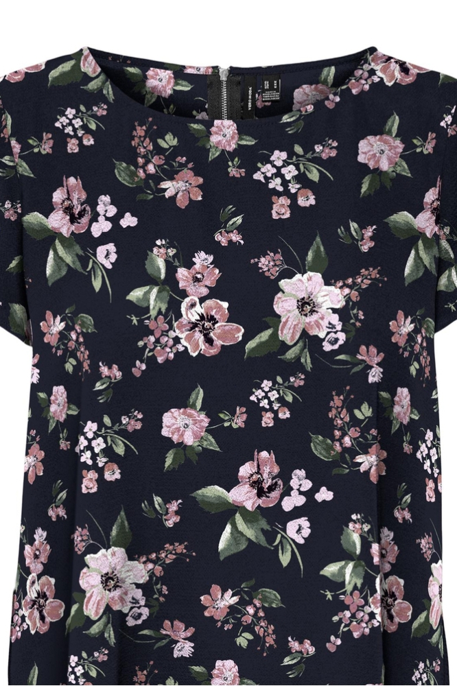 VMSAKI SS ZIP TOP AOP WVN GA NOOS 10286092 Navy Blazer/Big Flower