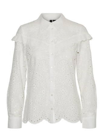 Vero Moda Blouse VMNEW NORA LS SHIRT WVN 10289251 SNOW WHITE