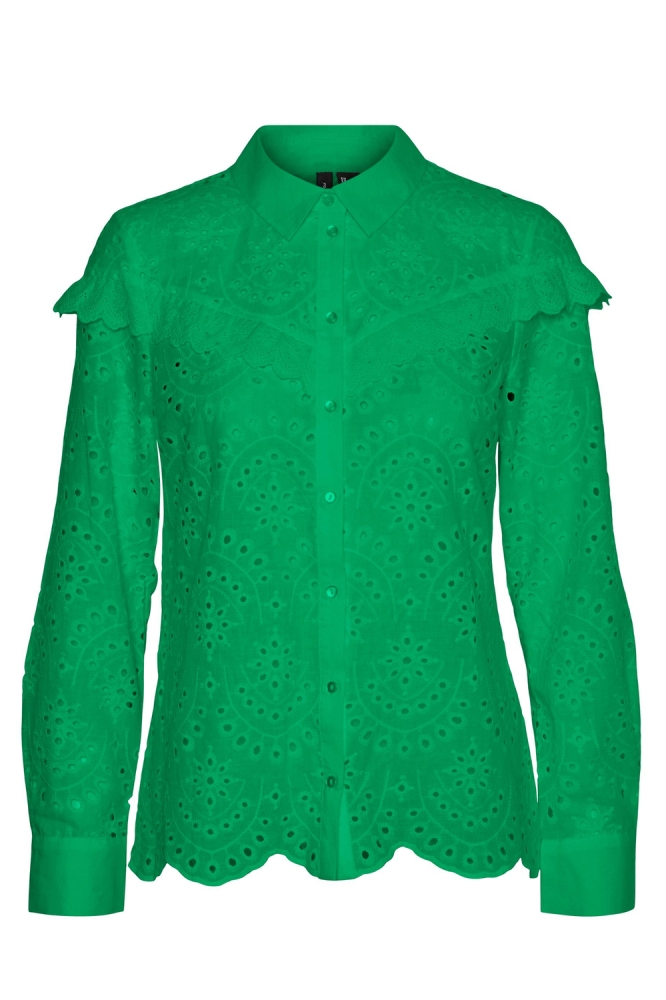 VMNEW NORA LS SHIRT WVN 10289251 Bright Green