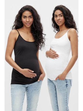 Mama-Licious Positiekleding MLHEAL STRAP TOP 2-P A. NOOS 20016828 BLACK/BRIGHT WHITE
