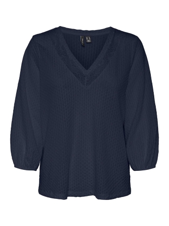Vero Moda T-shirt VMSONJA 3/4 V-NECK TOP JRS BTQ 10288724 Navy Blazer