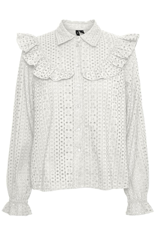 VMAYA LS FRILL SHIRT WVN 10288493 Snow White