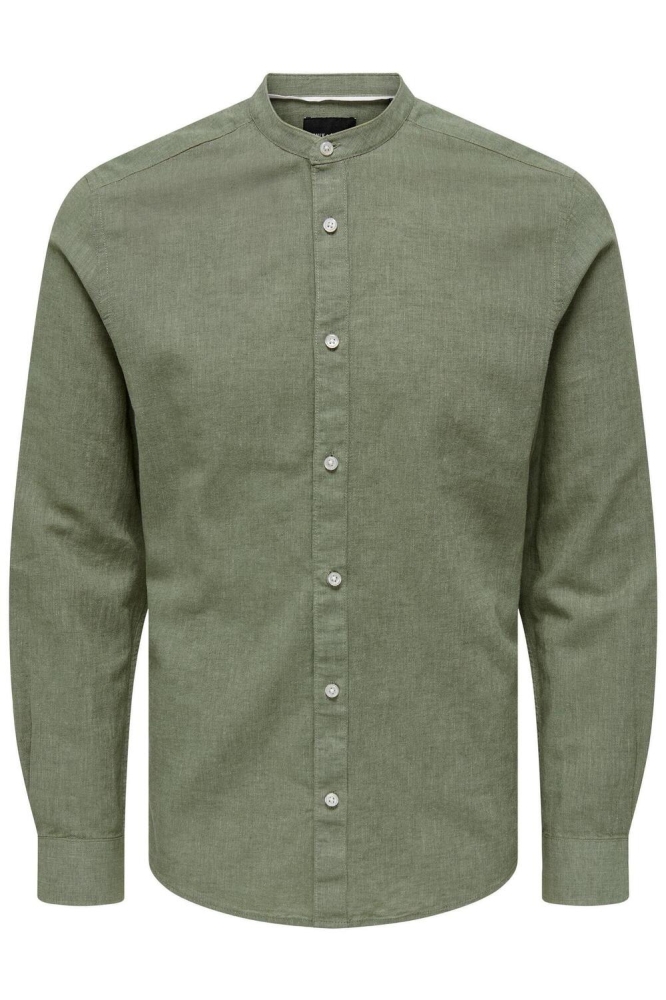 Only & Sons groene heren overhemd | Vooraanzicht