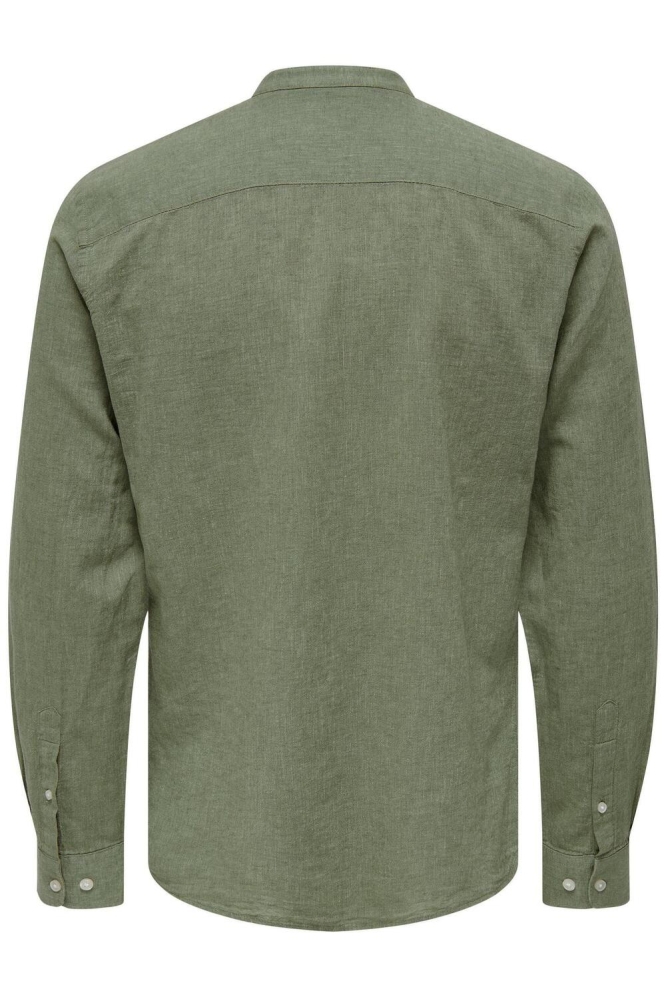 Only & Sons groene heren overhemd | Achteraanzicht