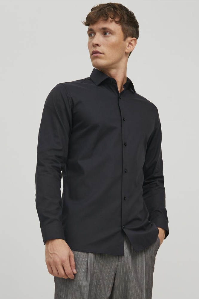 JPRBLAPARKER SHIRT L/S NOOS 12227385 BLACK/SLIM