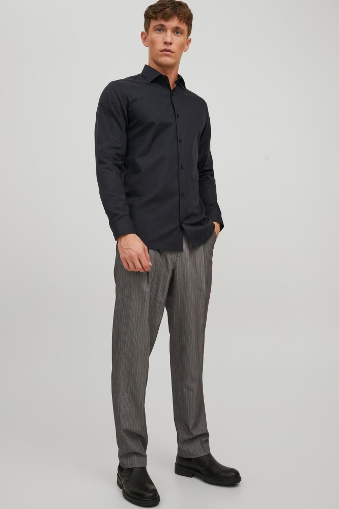 JPRBLAPARKER SHIRT L/S NOOS 12227385 BLACK/SLIM