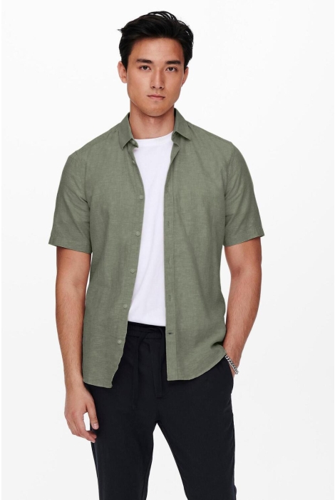 Only & Sons onscaiden ss solid linen shirt noos