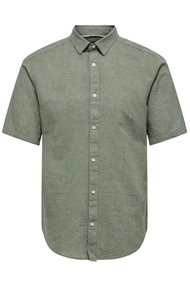 ONSCAIDEN SS SOLID LINEN SHIRT NOOS 22009885 Swamp