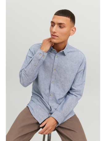 Jack & Jones Overhemd JJESUMMER SHIRT L/S S23 SN 12220134 FADED DENIM/ SLIM FIT