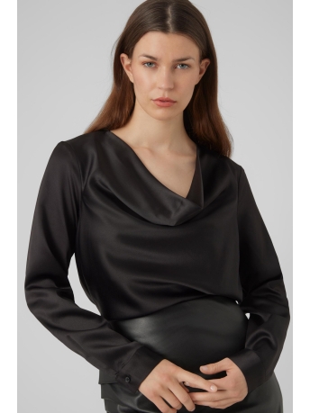Vero Moda Blouse VMMERLE LS WATERFALL TOP WVN GA 10293547 Black