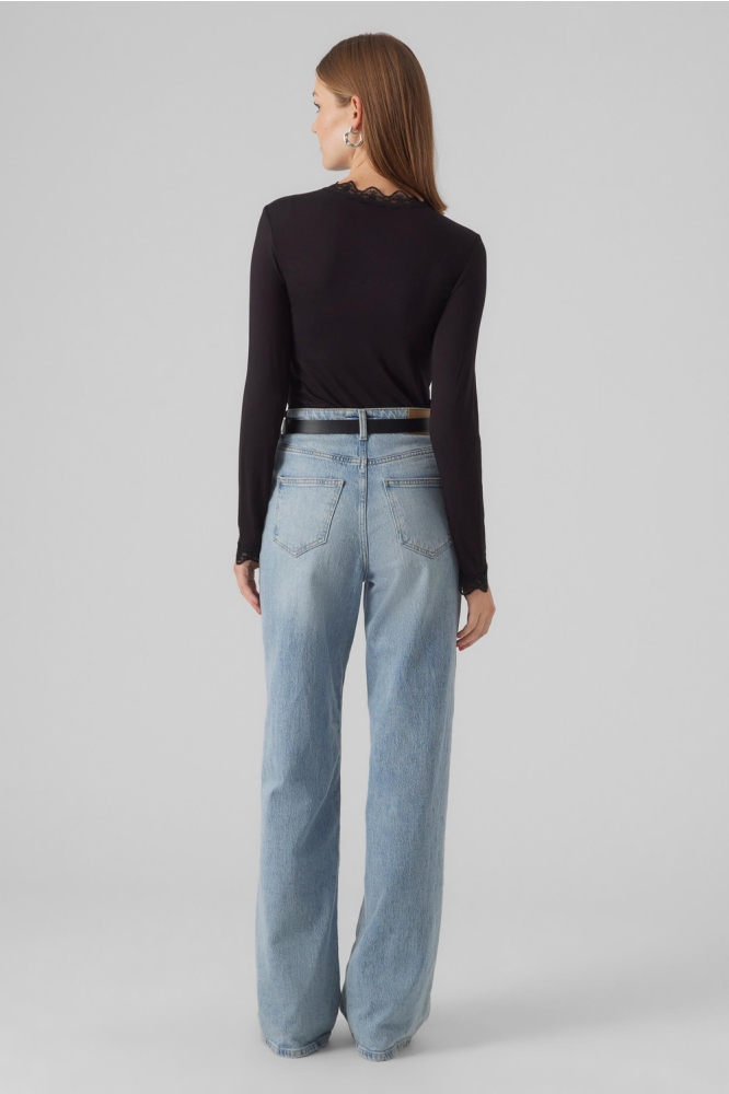 Vero Moda zwarte dames t-shirt | Model achteraanzicht