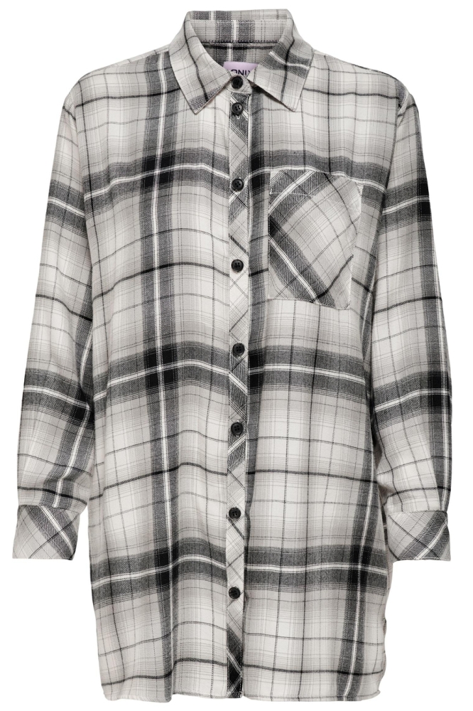 ONLKAROLINA L/S  SHIRT NOOS WVN 15236464 Black/Cloud dancer STB