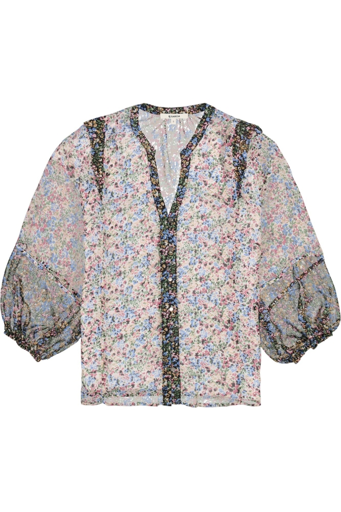 GEKLEURDE BLOUSE C30032 53 OFF WHITE