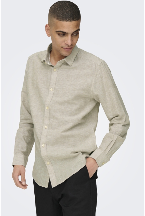 Only & Sons onscaiden ls solid linen shirt noos