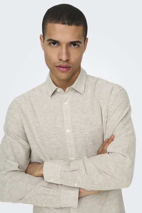 Only & Sons onscaiden ls solid linen shirt noos